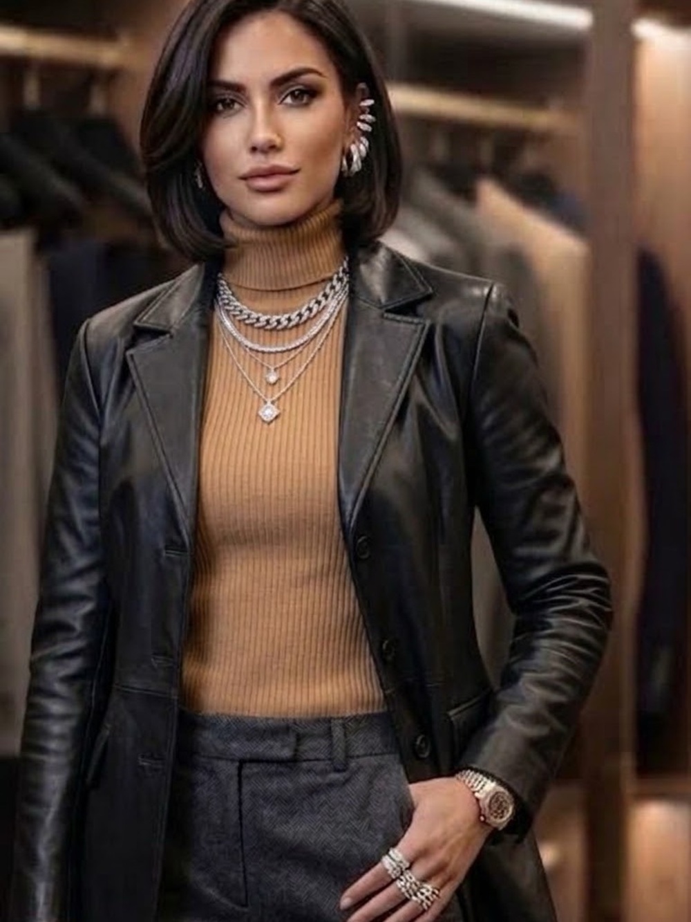 Vince Black 100% Soft Leather Blazer size L
